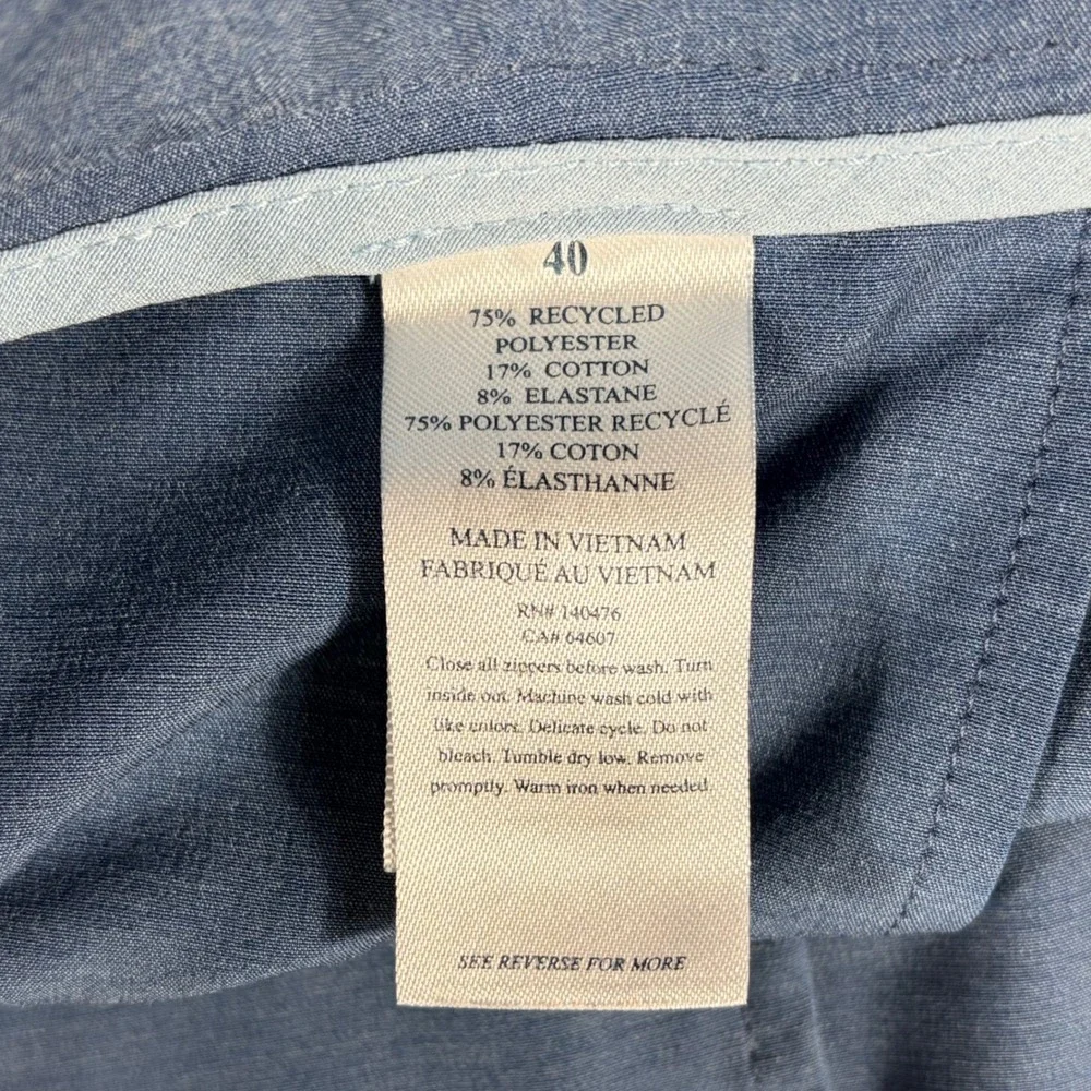 Faherty All Day Shorts Mens 40 Recycled Stretch Hybrid Slate Blue Performance